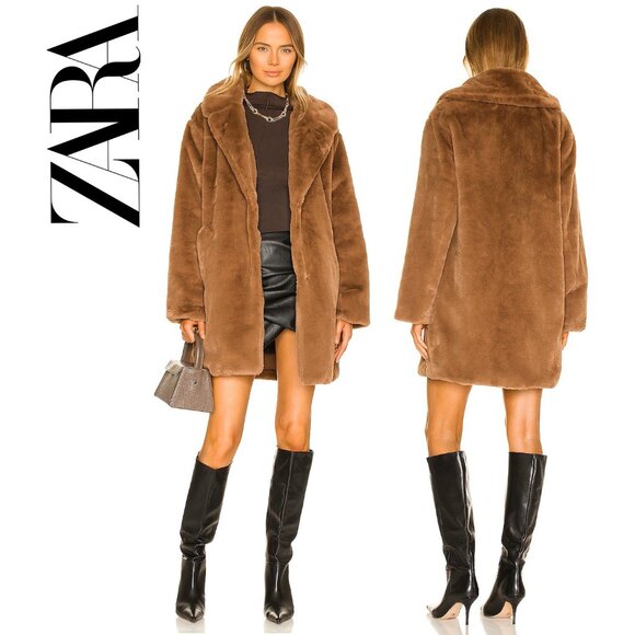 Zara Jackets & Blazers - 💋GORGEOUS!💋 ZARA FAUX FUR COAT IN LIGTH CAMEL